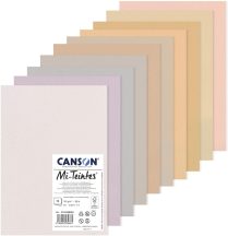   Mi-Teintes CANSON, savmentes színes pasztellkarton csomag 160g/m2 A4 - Pasztell színek, 10 lap