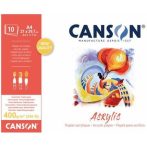   CANSON Acrylic savmentes akril festőtömb egyik oldalán ragasztott 400 gr, 10 ív, finom szemcsés, 24 x 32 cm