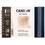CANSON Books XL  Saunders Waterford könyv, spirálkötött, fekete borítóval, 300gr 24 lap A5