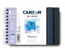   CANSON Art Book Montval könyv, fekvő, spirálkötött, fekete borítóval, 300g/m2 24 lap 48 oldal A5