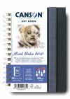 CANSON Books XL MIX MEDIA Portrait könyv, spirálkötött, fekete borítóval, 300g/m2 28 ív 56 lap A5 CANSON Books XL MIX MEDIA Portrait könyv, spirálkötött, fekete borítóval, 300g/m2 28 ív 56 lap A5
