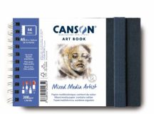 CANSON Books XL MIX MEDIA Landscape könyv, spirálkötött, fekete borítóval, 300g/m2 28 ív 56 lap A5