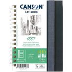 CANSON Books XL Portrait 1557 Rajzkönyv, spirálkötött, fekete borítóval, 160gr 60 ív A5
