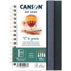 CANSON Books XL Portrait C á grain Rajzkönyv, spirálkötött, fekete borítóval, 160gr 60 ív A5
