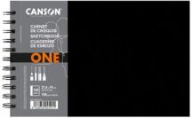 CANSON ArtBooks: "ONE", spirálkötött, finom szemcsés papír 100gr 80 ív,  spirálos - 14 x 21,6 cm