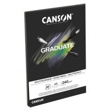   CANSON Graduate MIX MEDIA tömb, ragasztott 240g/m2 20 ív Fekete A5