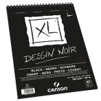 CANSON XL DESSIN NOIR, fekete fotókarton-tömb, spirálkötött, mikroperforált 150gr 40 ív A3