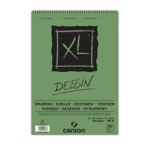 CANSON XL DESSIN, természetes fehér,   rajztömb, spirálkötött, mikroperforált 160gr 50 ív A3