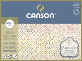 Aquarell CANSON,  akvarelltömb, 60 % pamutból, 20 ív 4-oldalt ragasztott, 300 gr, finom, 31x41 cm