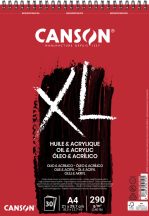 CANSON XL Olaj-Akril-tömb, vászonprégelt, spirálkötött, mikroperforált 290g/m2 30 ív A4