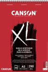 CANSON XL Olaj-Akril-tömb, vászonprégelt, spirálkötött, mikroperforált 290gr 30 ív A3