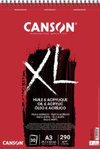CANSON XL Olaj-Akril-tömb, vászonprégelt, spirálkötött, mikroperforált 290g/m2 30 ív A3