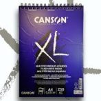 CANSON XL Fluid Mix Media tömb, spirálkötött, mikroperforált 250gr 40 ív A4