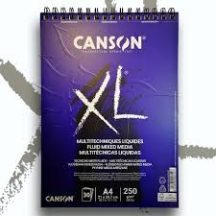 CANSON XL Fluid Mix Media tömb, spirálkötött, mikroperforált 250g/m2 40 ív A4