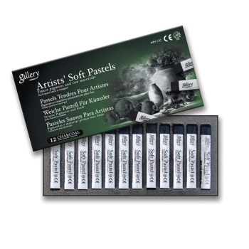 Szénpasztell készlet - Mungyo Gallery Artists' Soft Pastels Charcoal 12db - HASÁB