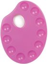 Paletta - ovális paletta, pink, egyéni csomagolással - 17x23cm - 10 keverőhelyes Paletta - ovális paletta, pink, egyéni csomagolással - 17x23cm - 10 keverőhelyes