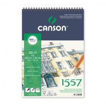   1557 savmentes, fehér rajztömb, rövid oldalán spirálkötött 180g/m2 30 ív A3 - Megszűnt