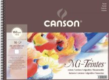Mi-Teintes CANSON,  színes pasztelltömb,  160gr 16 ív fehér 24 x 32