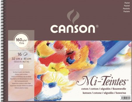 Mi-Teintes CANSON,  színes pasztelltömb,  160gr 16 ív fehér 32 x 41