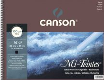 Mi-Teintes CANSON,  színes pasztelltömb, ( spirálozott) 160gr 16 ív fekete 32 x 41