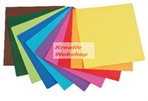 Origami papír - Élénk - 10 színű hajtogató készlet 20x20 cm, 500 lapos gazdaságos készlet