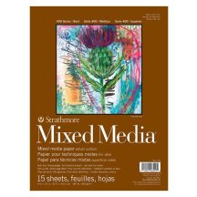   Mixed Media tömb - Strathmore 400 Mixed Media - Fehér, 300 gr, 15 lapos, 15x20 cm, ragasztott