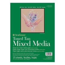   Mixed Media tömb - Strathmore 400 Toned Tan - Bézs 300 gr, 15 lapos, 15x20 cm, ragasztott