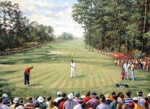 Kifestő készlet számokkal, ecsettel,  30x40 cm - Amerikai golfpálya