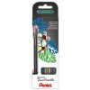 Pentel zselés rollertoll Dual-Hybrid 4 darabos szett - fekete/metálpiros, kék/metálzöld, arany, ezüst