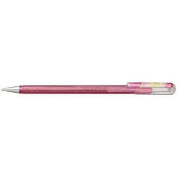 Pentel zselés kupakos rollertoll Hybrid - világos pink+metáll zöld & arany