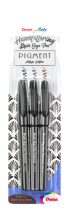   Pentel Brush Sign Pen ecsetfilc, pigmentált, 3 db-os szett - Fekete, szépia, szürke