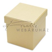   Díszíthető papírdoboz, kocka alakú doboz - Natúr, 9 cm oldalú