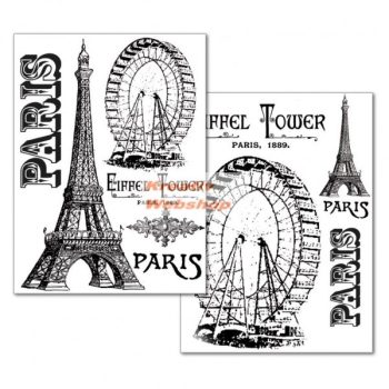 Transzfer papír, 2 ív A4 - Párizs, Eiffel torony minta
