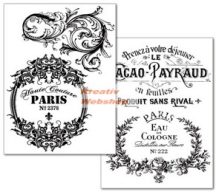   Transzfer papír - Párizsi márkák anno (vintage) minta - 2 ív A4