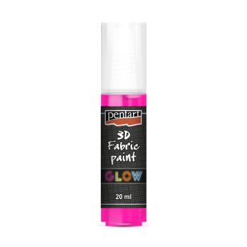 Pentart Textilfesték 3D sötétben világító 20 ml Pink