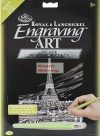 Képkarcoló készlet karctűvel - 21x30 cm - Ezüst - Eiffel-torony 