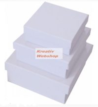   Papírdoboz készlet, négyzetes, lapos fehér dobozok, FEHÉR, 12-10-8cm