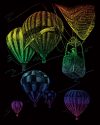 Képkarcoló készlet karctűvel - 20x25 cm - Szivárványos - Hőlégballon Képkarcoló készlet karctűvel - 20x25 cm - Szivárványos - Hőlégballon
