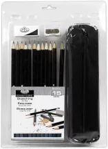   Művész rajzkészlet Ceruzatartóval - Royal 15 részes készlet