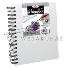 Vázlattömb, személyre szabható, fehér vászonkötéses spirálos - Royal SketchBook A5