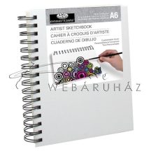 Vázlattömb, személyre szabható, fehér vászonkötéses, spirálos - Royal SketchBook A6