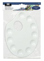   Paletta - fehér ovális műanyag paletta, 10 színkeverő hellyel, egyenkénti csomagolással - 17x23cm