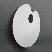   Paletta - fehér lapos ovális paletta, csomagolással - 17x23cm