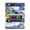 Tubusos akril készlet ecsetekkel és akriltömbbel - 9x12 ml Tubusos akril készlet ecsetekkel és akriltömbbel - 9x12 ml