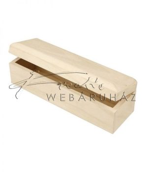 Natúr fából készült hosszúkás doboz, keskeny ajándékdoboz kb. 20x6x6cm