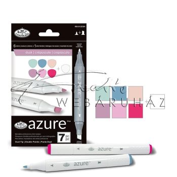 Filctoll készlet, AZURE Premium Marker, 6+1 db-os, Alkonyati színek
