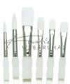 White taklon ecsetek alapkészlet - Soft Grip - 6db-os készlet White taklon ecsetek alapkészlet - Soft Grip - 6db-os készlet