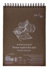 Vázlattömb - SMLT Brown watercolor authenticpad, spirálos - barna, 280gr, 20 lapos A5