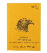   Vázlattömb - SMLT Authenticpad Kraft, Natúr barna, mappában - 90gr, 60 lapos A5
