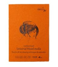   Vázlat- és festőtömb - SMLT Drawing authenticpad mappában - Mixed Media, 200gr, 40 lapos, A5